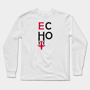 ECHO Aviation Phonetic Alphabet Pilot Airplane Long Sleeve T-Shirt